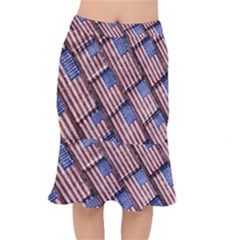 Usa Flag Grunge Pattern Mermaid Skirt by dflcprintsclothing