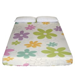 Beautiful Spring Flowers Background Fitted Sheet (king Size) by TastefulDesigns