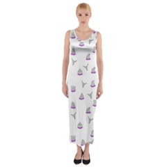 Cactus Pattern Fitted Maxi Dress by ValentinaDesign