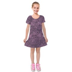 Flamingo Pattern Kids  Short Sleeve Velvet Dress by ValentinaDesign