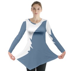 Blue White Hill Long Sleeve Tunic  by Mariart