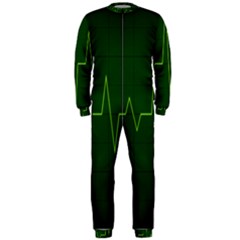 Heart Rate Green Line Light Healty Onepiece Jumpsuit (men)  by Mariart