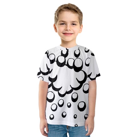 Splash Bubble Black White Polka Circle Kids  Sport Mesh Tee by Mariart