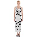 Splash Bubble Black White Polka Circle Fitted Maxi Dress View1