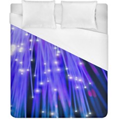 Neon Light Line Vertical Blue Duvet Cover (california King Size) by Mariart