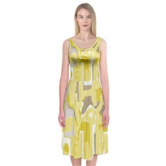 Abstract Art Midi Sleeveless Dress by ValentinaDesign