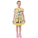 Abstract art Kids  Short Sleeve Velvet Dress View1