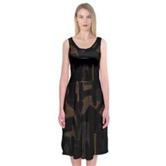 Abstract Art Midi Sleeveless Dress by ValentinaDesign