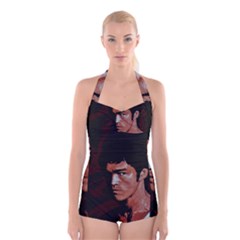 Bruce Lee Boyleg Halter Swimsuit  by Valentinaart