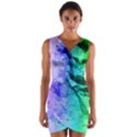 Abraham Lincoln Portrait Rainbow Colors Typography Wrap Front Bodycon Dress View1