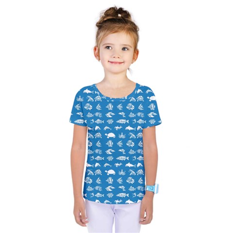 Fish Pattern Kids  One Piece Tee by ValentinaDesign