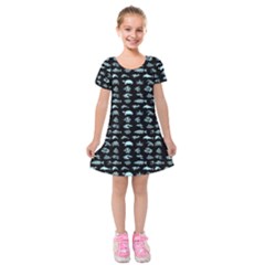 Fish Pattern Kids  Short Sleeve Velvet Dress by ValentinaDesign