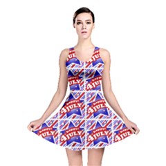 Happy 4th Of July Theme Pattern Reversible Skater Dress by dflcprintsclothing