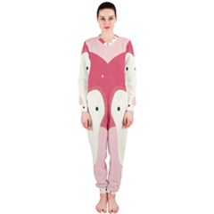 Sad Tooth Pink Onepiece Jumpsuit (ladies)  by Mariart