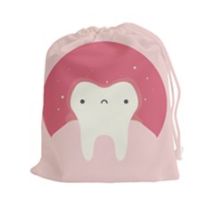 Sad Tooth Pink Drawstring Pouches (xxl) by Mariart