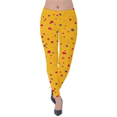 Dots Pattern Velvet Leggings by ValentinaDesign