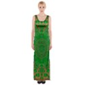 Summer Landscape In Green And Gold Maxi Thigh Split Dress View1