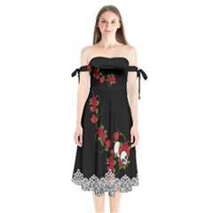 Sweet Poison Shoulder Tie Bardot Midi Dress by tonitails