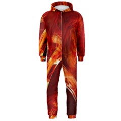 Red Abstract Pattern Texture Hooded Jumpsuit (men)  by Nexatart