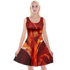 Red Abstract Pattern Texture Reversible Velvet Sleeveless Dress by Nexatart