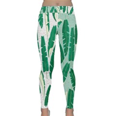 Banana Leaf Green Polka Dots Classic Yoga Leggings by Mariart