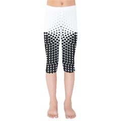 Black White Polkadots Line Polka Dots Kids  Capri Leggings 