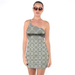 Circles Grey Polka One Soulder Bodycon Dress by Mariart