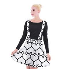 Heart Background Wire Frame Black Wireframe Suspender Skater Skirt by Mariart