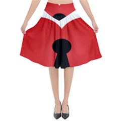 Heart Padlock Red Love Flared Midi Skirt by Mariart