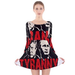 Make Tyranny Great Again Long Sleeve Velvet Skater Dress by Valentinaart