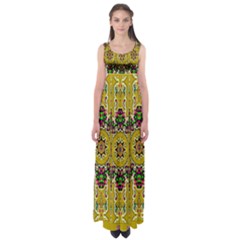 Rainbow And Stars Coming Down In Calm  Peace Empire Waist Maxi Dress by pepitasart