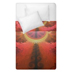 Liquid Sunset, A Beautiful Fractal Burst Of Fiery Colors Duvet Cover Double Side (single Size) by jayaprime