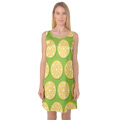 Lime Orange Yellow Green Fruit Sleeveless Satin Nightdress by Mariart