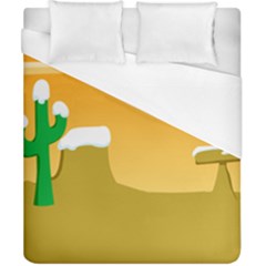 Sunrise Sunset Desert Sun Light Orange Ice Snow Duvet Cover (california King Size) by Mariart