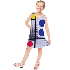 Watermark Circle Polka Dots Black Red Yellow Plaid Kids  Tunic Dress by Mariart