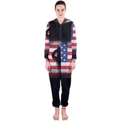 Honor Our Heroes On Memorial Day Hooded Jumpsuit (ladies)  by Catifornia