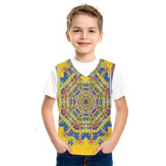 Happy Fantasy Earth Mandala Kids  Sportswear by pepitasart