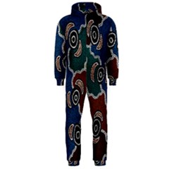 Aboriginal Art - Riverside Dreaming Hooded Jumpsuit (men)  by hogartharts