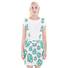 Brilliant Diamond Green Blue White Braces Suspender Skirt by Mariart