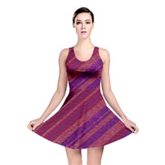 Maroon Striped Texture Reversible Skater Dress by Mariart