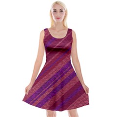 Maroon Striped Texture Reversible Velvet Sleeveless Dress by Mariart