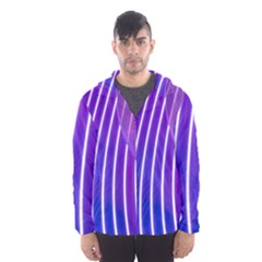 Rays Light Chevron Blue Purple Line Light Hooded Wind Breaker (men) by Mariart