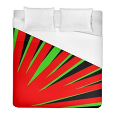 Rays Light Chevron Red Green Black Duvet Cover (full/ Double Size) by Mariart