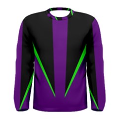 Rays Light Chevron Purple Green Black Line Men s Long Sleeve Tee by Mariart