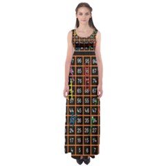 Snakes Ladders Game Plaid Number Empire Waist Maxi Dress by Mariart