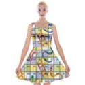 Snakes Ladders Game Board Velvet Skater Dress View1