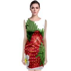 Strawberry Red Seed Leaf Green Classic Sleeveless Midi Dress by Mariart