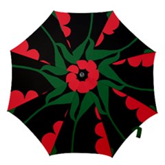 Illustrators Portraits Plants Green Red Polka Dots Hook Handle Umbrellas (large) by Mariart