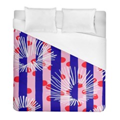 Line Vertical Polka Dots Circle Flower Blue Pink White Duvet Cover (full/ Double Size) by Mariart