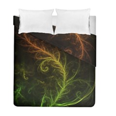 Fractal Hybrid Of Guzmania Tuti Fruitti And Ferns Duvet Cover Double Side (full/ Double Size) by jayaprime